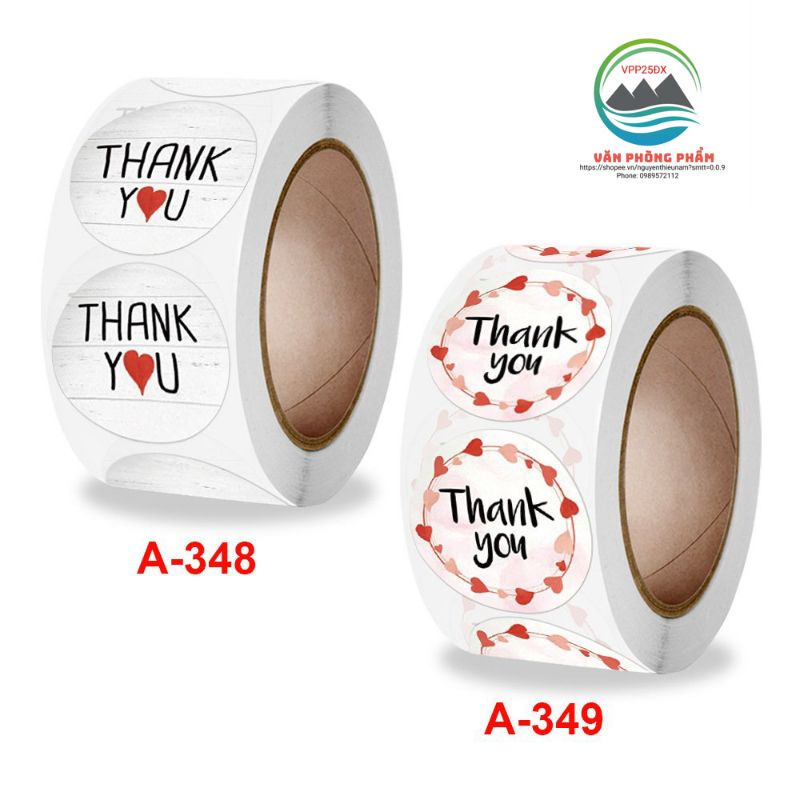 Tem dán Sticker Thank you .