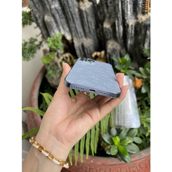 Combo Miếng dán mặt lưng 3D vân kim cương + Dán viền vân 3D Cho Iphone 12 Pro Max / 12 Pro / iphone 12/ iphone 12 Mini
