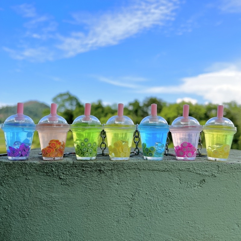 MÓC KHOÁ NƯỚC TRÀ SỮA TRÂN CHÂU NHIỀU MÀU