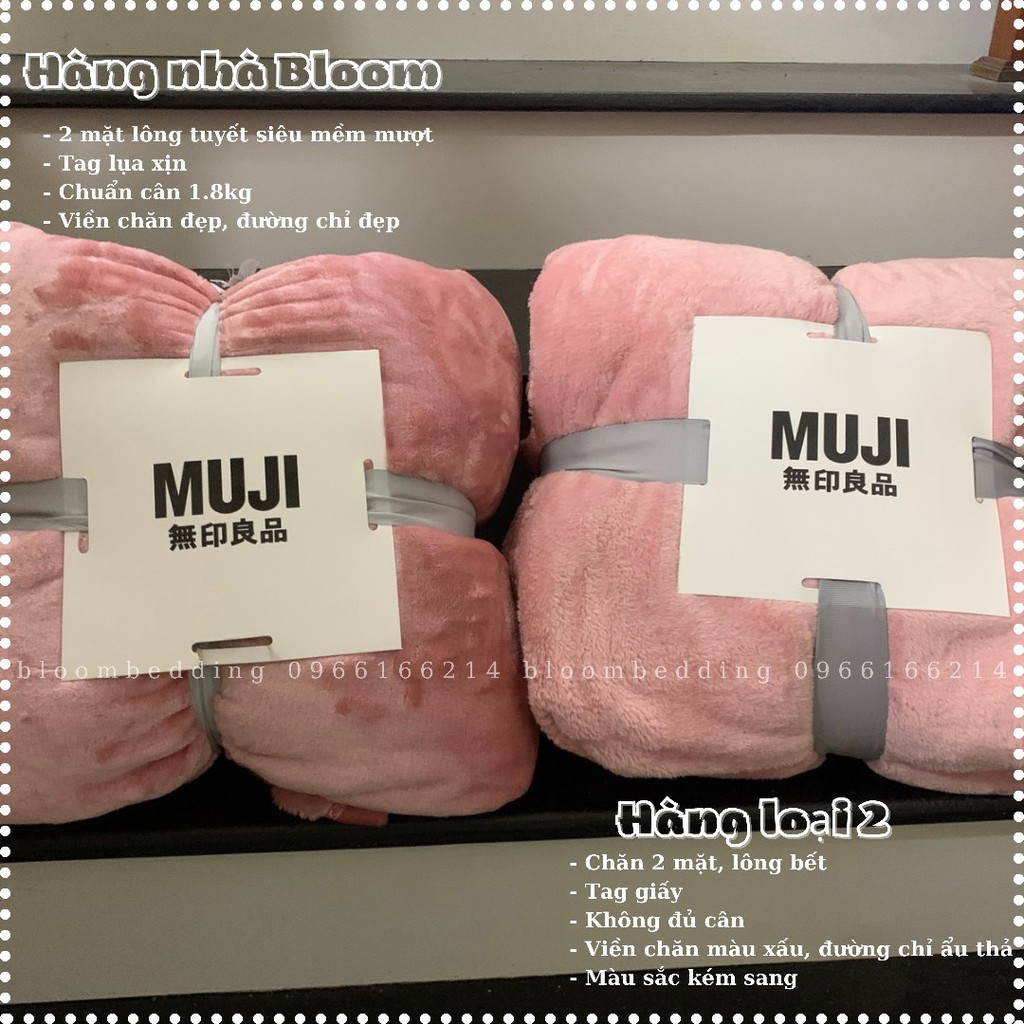 Chăn Lông Tuyết Muji Siêu Mềm Mịn Đủ 1,8KG - Hàng loại 1