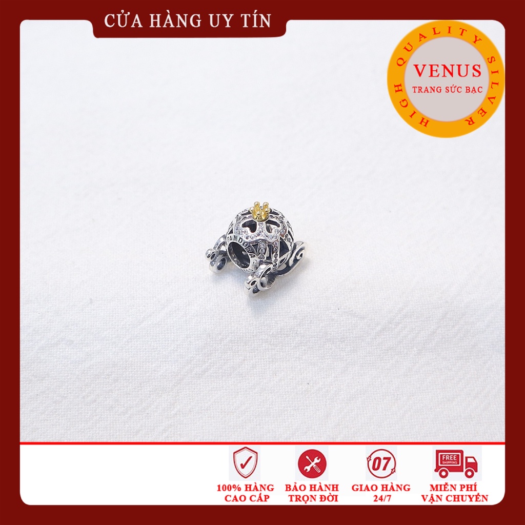 [Charm bạc 925 cao cấp] Charm xe bí ngô cổ tích- Mã sản phẩm VENUSXBN