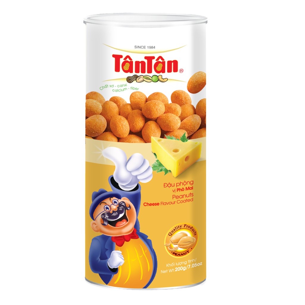 Combo 2 Đậu phộng vị Phô Mai Tân Tân lon 200g