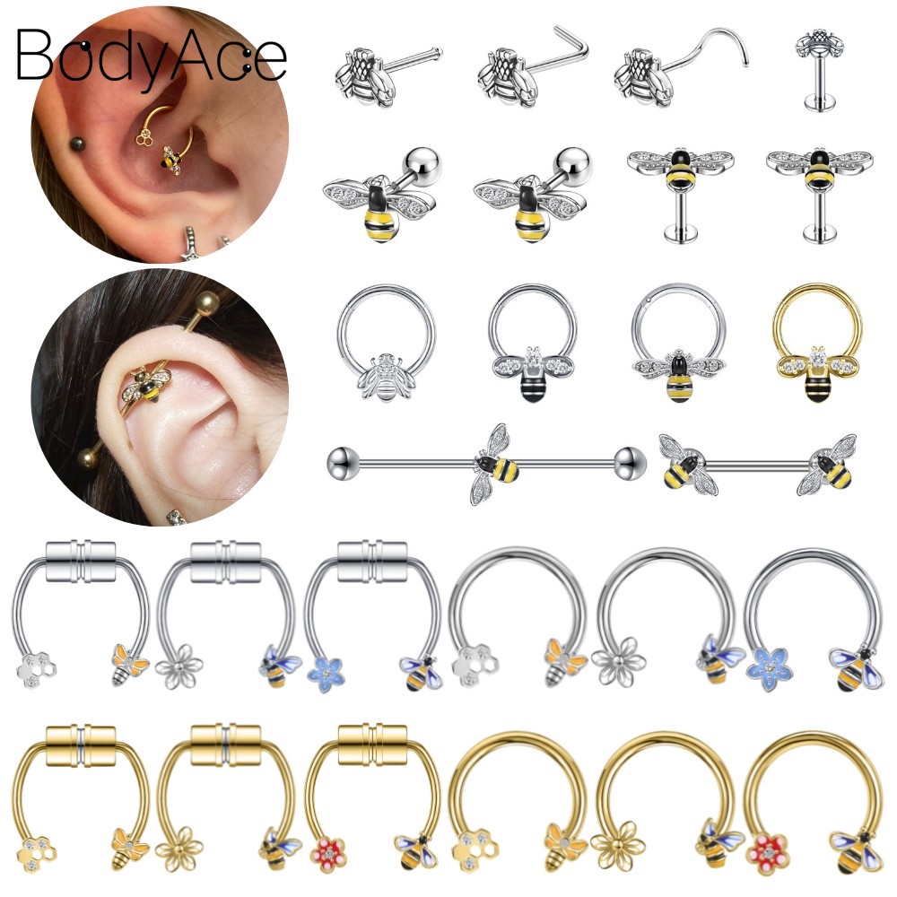 1 Khuyên Xỏ Cơ Thể Bằng Thép Không Gỉ Cá Tính