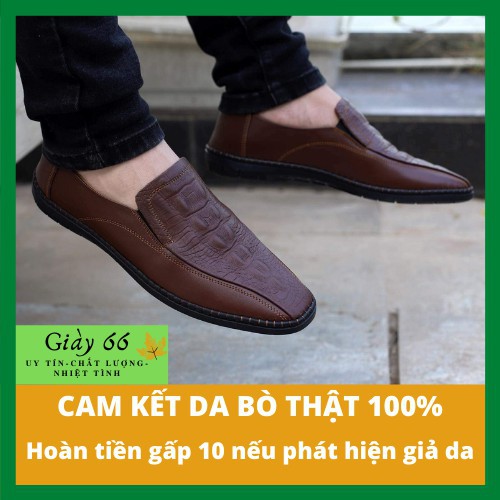 Giày lười Nam Boss da bò chất đẹp, đế khâu, B27 - hàng xuất khẩu