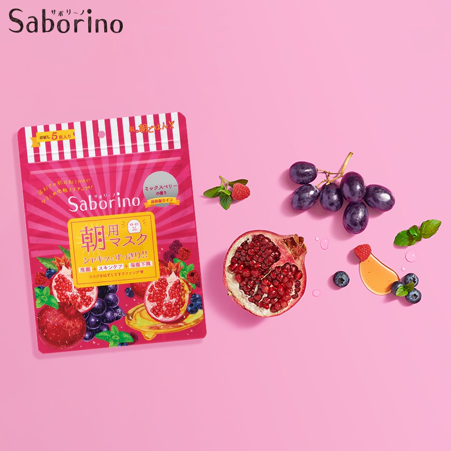 (Gói 05 Miếng) Mặt Nạ Dưỡng Ẩm Chuyên Sâu Buổi Sáng Saborino Morning Facial Sheet Mask Moisture Rich