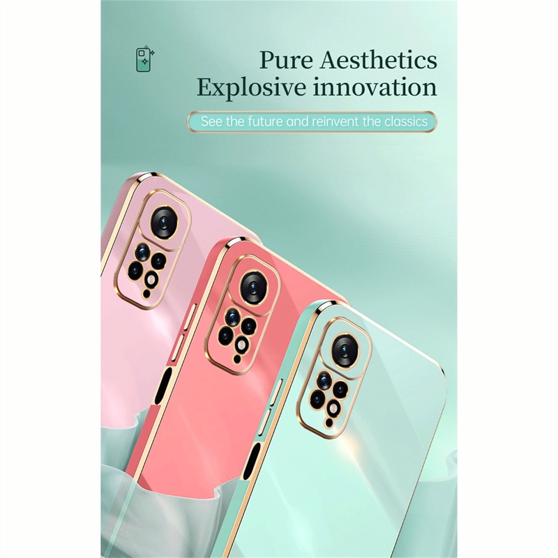 Ốp Điện Thoại Dẻo Vuông Mạ Màu Trơn Thời Trang Chống Sốc Cho Xiaomi Redmi Note 11 11S Pro Plus 11Pro 11Pro + 4G 5G