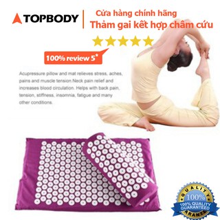 Thảm bấm huyệt Promat, thảm gai kết hợp châm cứu, massage yoga cao cấp TOPBODY - size lớn 68x42 cm - có túi-THAMS01