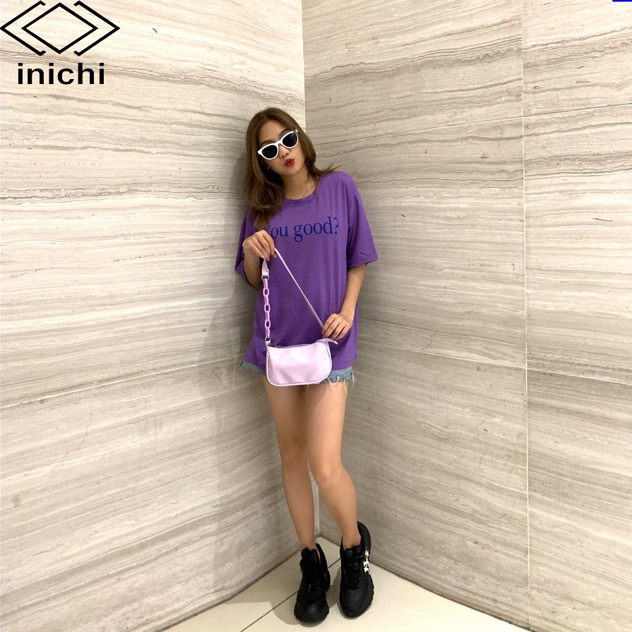 Áo thun tay lỡ INICHI A641 form rộng oversize nam nữ áo phông unisex