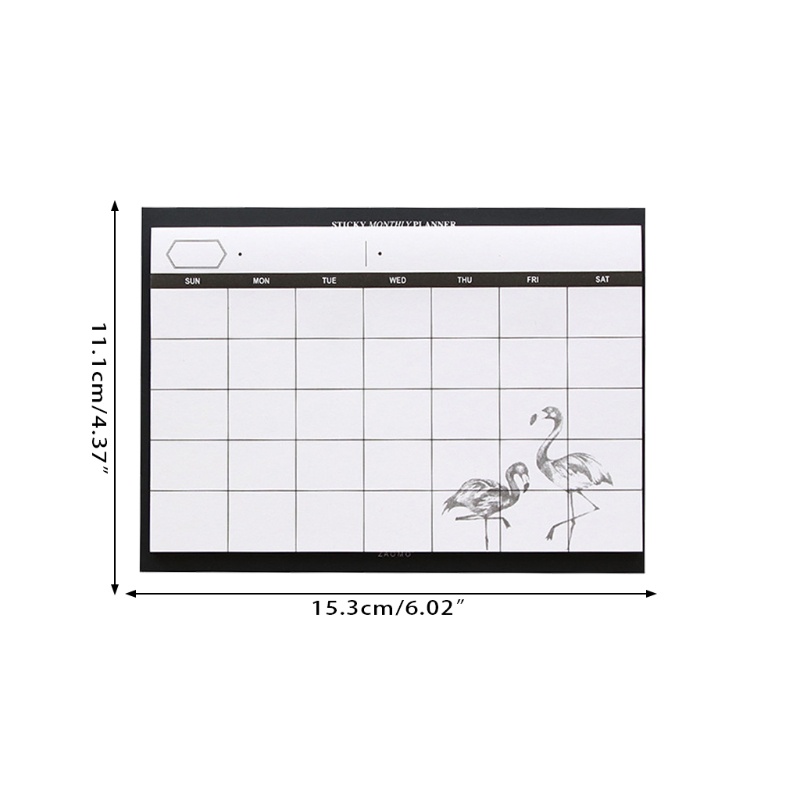 Bộ 30 Tờ Giấy Tự Dính Lên Kế Hoạch Hàng Tháng Để Bàn Tiện Dụng