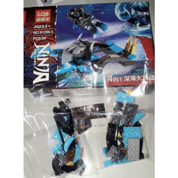 Lắp ráp 1 hộp Ninja Cưỡi quái vật Biển 61206 có nhiều chi tiết