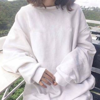 ÁO SWEATER BASIC WHITE TRẮNG TRƠN FORM RỘNG UNISEX