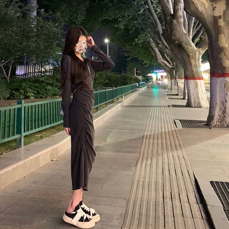 COZOK Váy polo Tay Dài Form Ôm Xẻ Tà Hợp Thời Trang