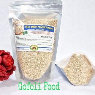 Hạt diêm mạch trắng hữu cơ/ hạt quinoa GOFOLI ăn kiêng, giảm cân, mẩy hạt, thơm ngon, chất lượng cao, 500g/ While Quinoa