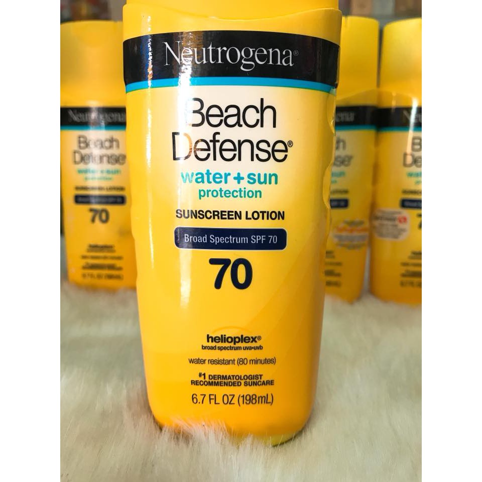 (USA 198ml) Kem chống nắng Neutrogena Beach Defense Sunscreen Lotion Broad Spectrum SPF 70