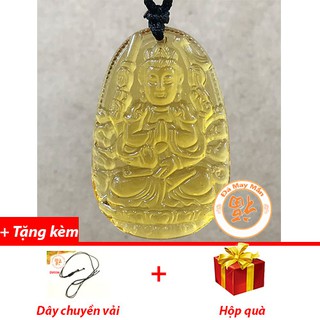 Mặt Dây Chuyền Phật Bản Mệnh Quan Âm Nghìn Tay Lưu Ly Vàng