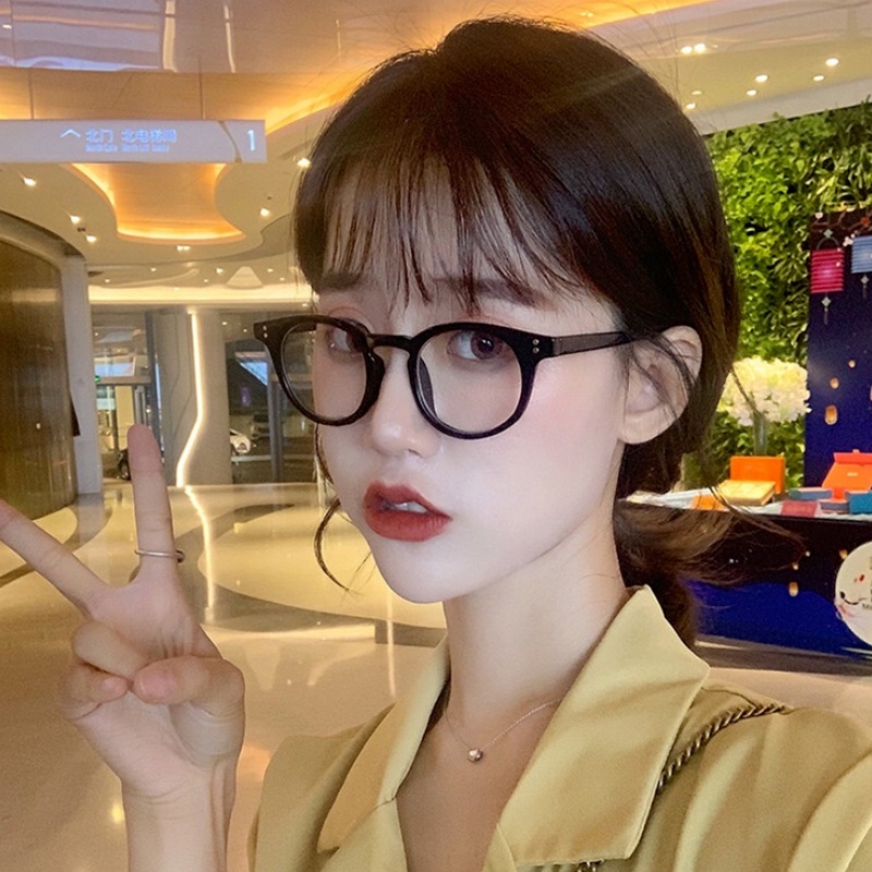 Kính mát gọng tròn chống tia ánh sáng xanh thời trang kiểu Hàn cổ điển năng động dành cho nam và nữ