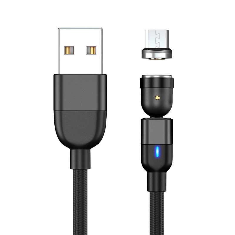 Cáp Sạc Nhanh Từ Tính 3A 540 Micro USB / Type C Có Đèn LED Báo Hiệu