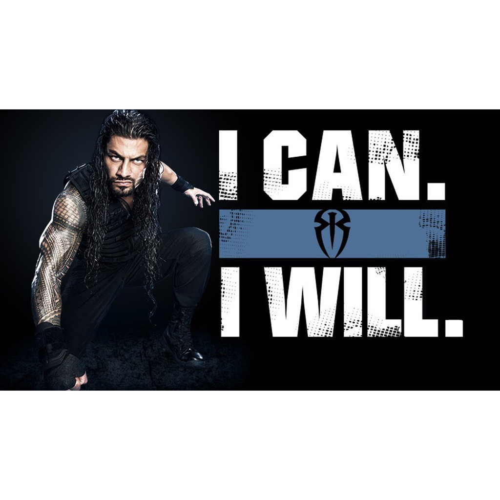 6oK1 / Áo Thun WWE Roman Reigns "I Can, I Will" Áo đen  !