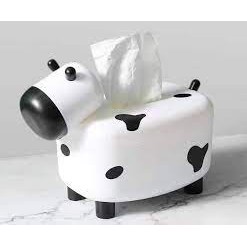 Hộp đựng giấy ăn tích hợp ống đựng tăm hình bò sữa siêu cute