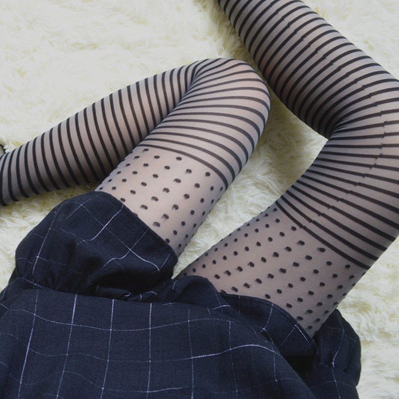 Xixi Quần Tất Mỏng Trong Suốt Họa Tiết Chấm Bi Phong Cách Nhật Bản Vintage Cho Nữ