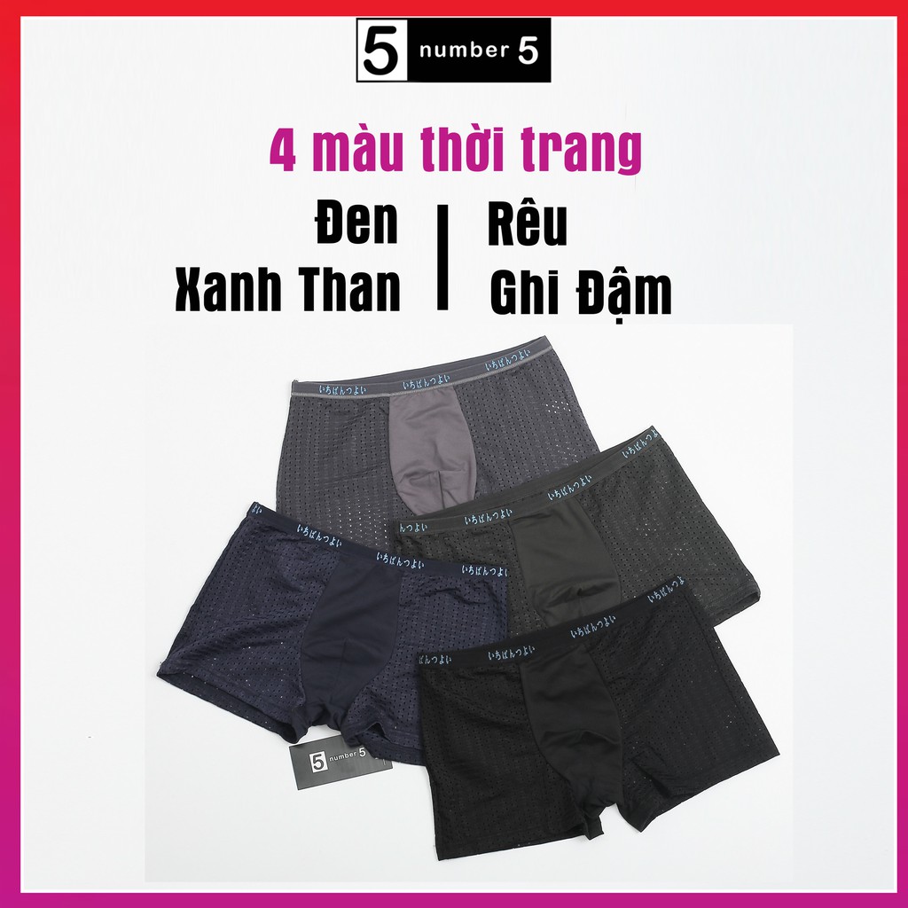 Combo 4 Quần Lót Nam Thông Hơi, Quần Sịp Đùi Nhật Bản Có Size Lớn [4DJ]