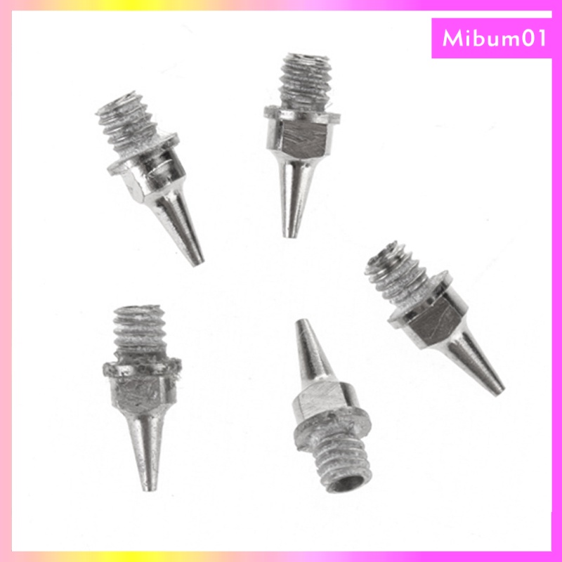 Bộ 5 Đầu Phun Thép Không Gỉ 0.2mm Cho Máy Phun Sơn Airbrush