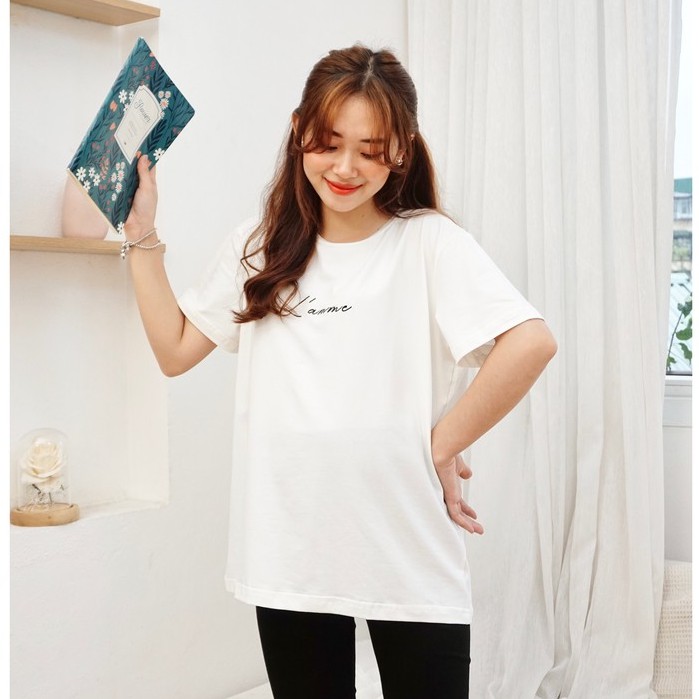 Áo bầu L'amme T-Shirt chất liệu cotton, thấm hút mồ hôi tốt, dáng suông rộng dễ mặc thiết kế bởi LAMME