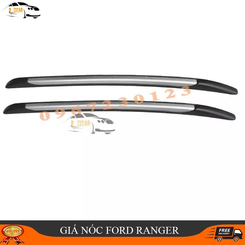 Hai Thanh Giá Nóc Xe Bán Tải Dán Thấp Ranger, BT50, Colorado, Hilux