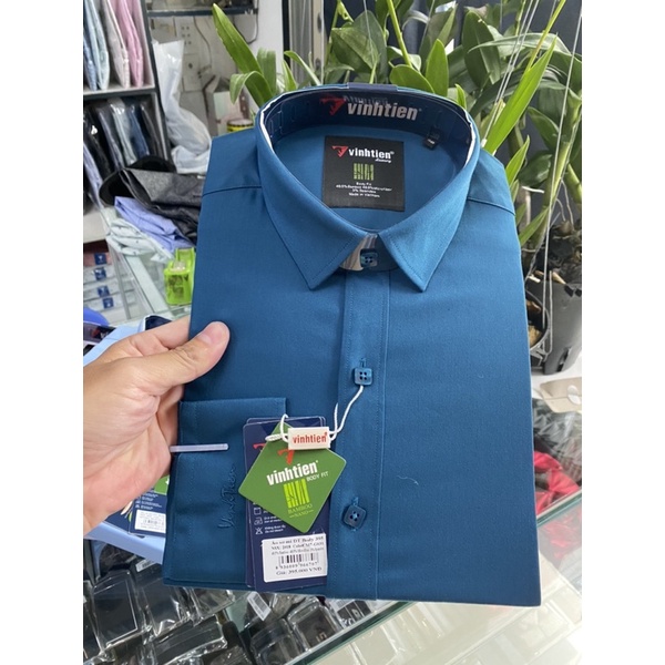 Sơ mi vĩnh tiến dài tay body  fit giá 395k còn 199k
