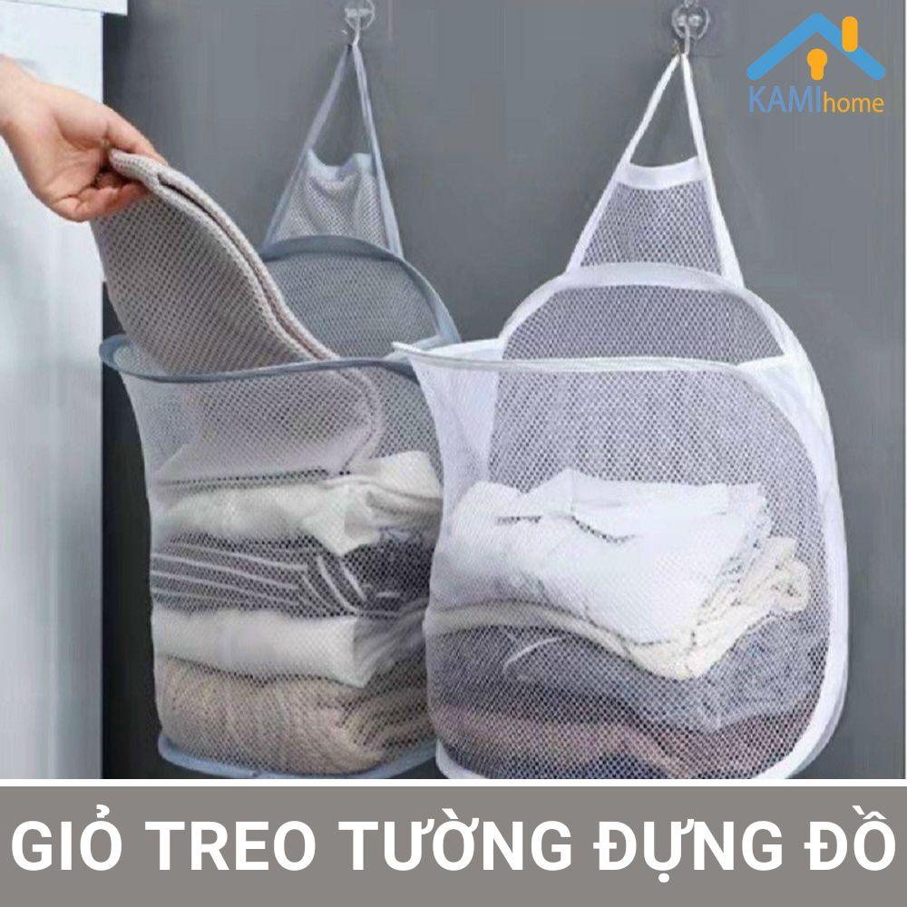 Giỏ treo tường đựng đồ - Vải lưới tự bung gấp gọn KM 70054