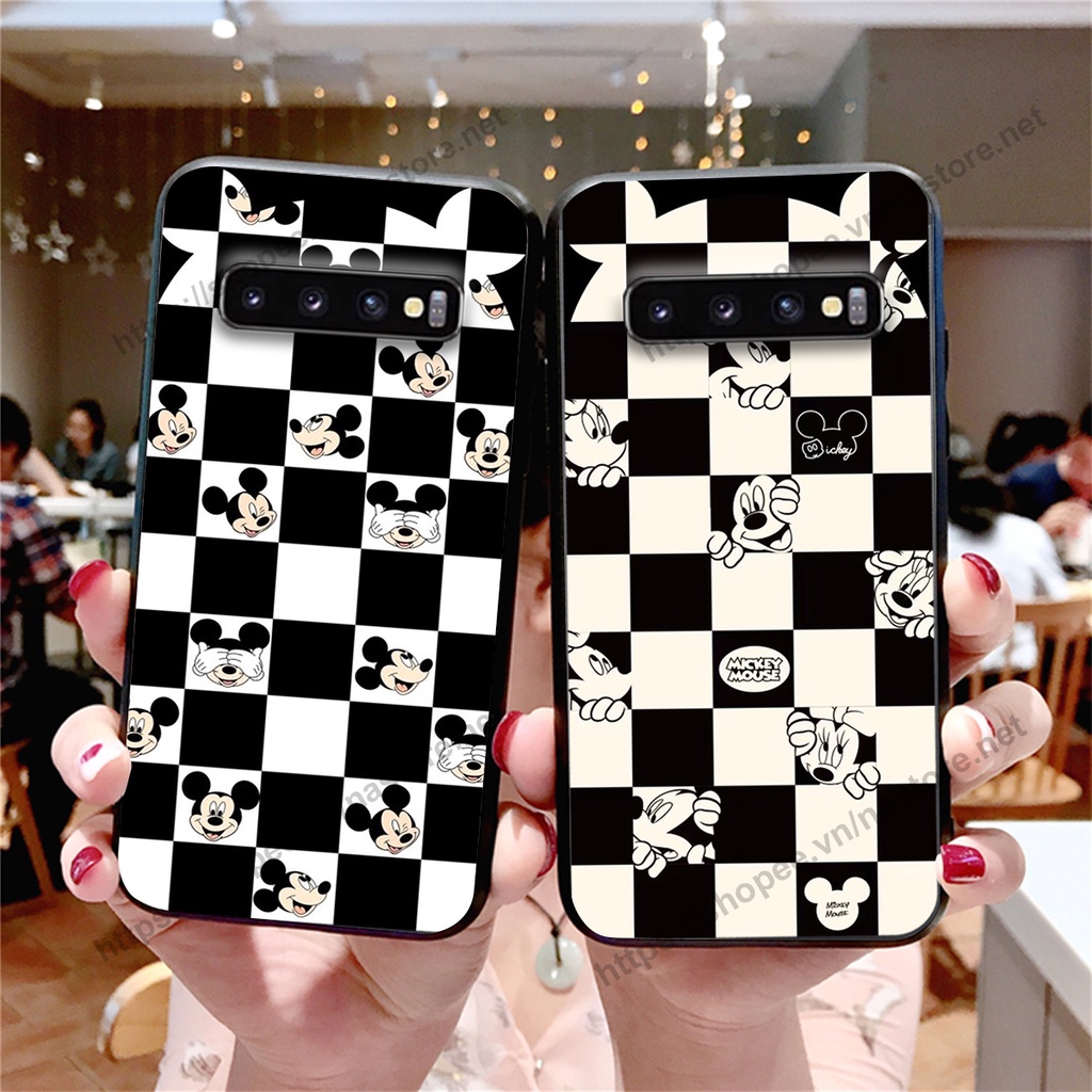 Ốp lưng Samsung S10 / S10 5G / S10 Plus / S10+ / S10e trái tim họa tiết caro, mikey họa tiết beabrick kaws cute