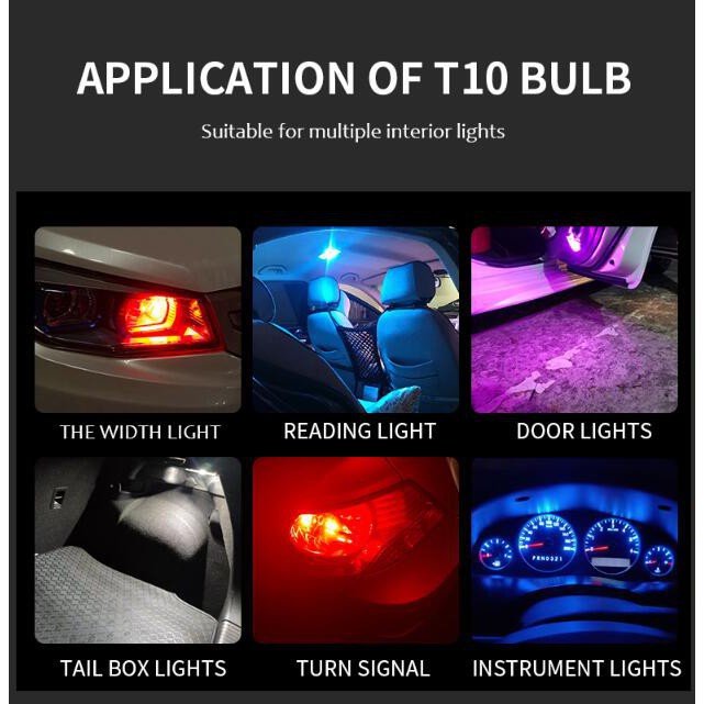 Bóng đèn LED LYMOYO COB T10 W5W WY5W 168 501 2825 dành cho biển số xe hơi đỗ xe gắn bên hông cửa