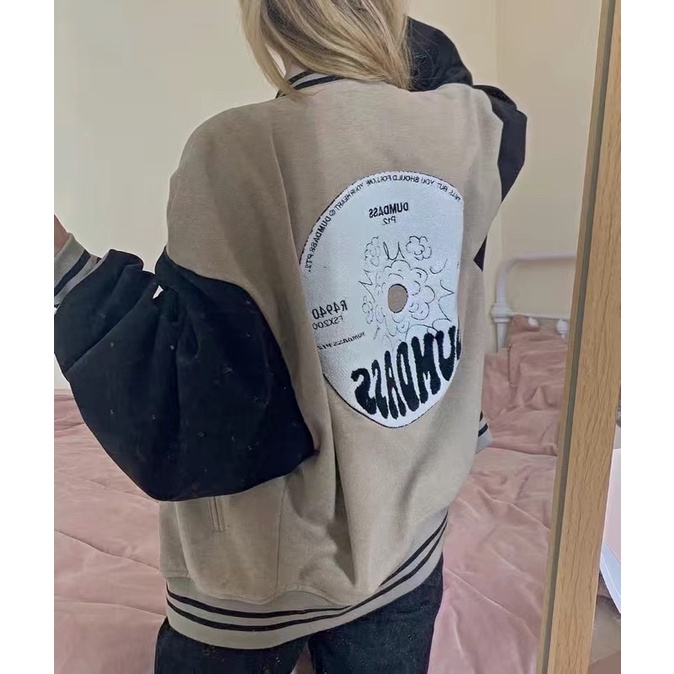 Áo BomBer Nỉ Nhung Hoạ Tiết Năng Động Kèm Ảnh Thật