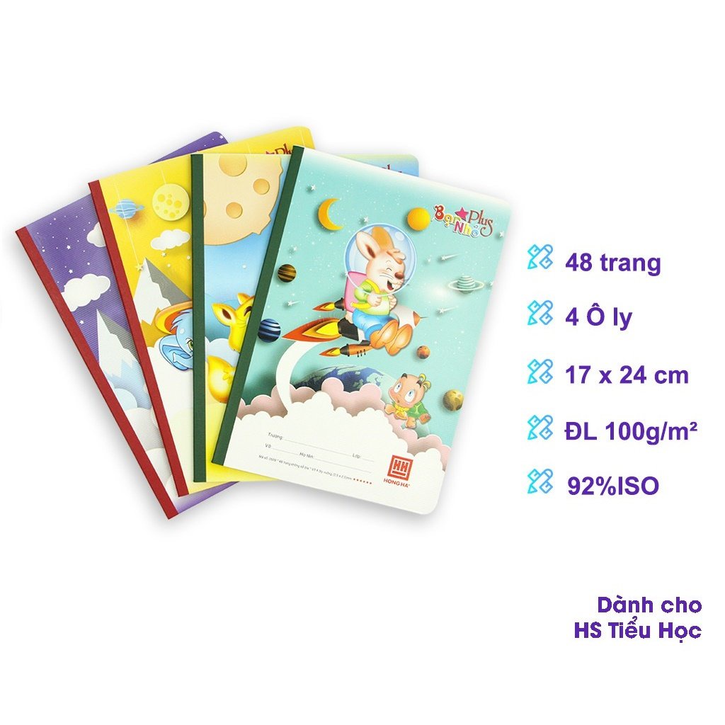 Vở ô Ly 48 trang Hồng Hà School Bạn Nhỏ 0509