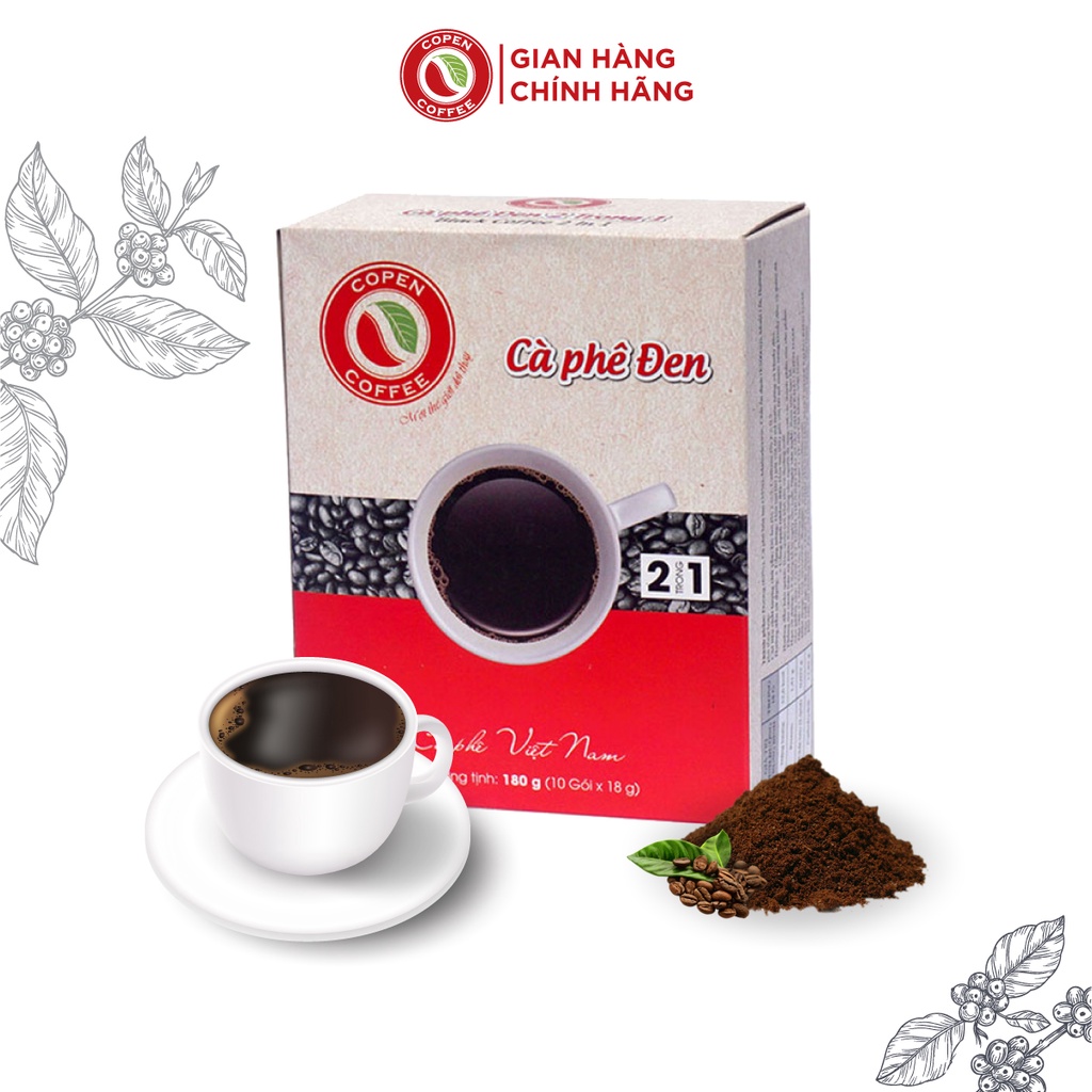 Cà phê đen hòa tan 2 trong 1 Copen Coffee 10 gói_đắng vừa, tinh chất cà phê tự nhiên