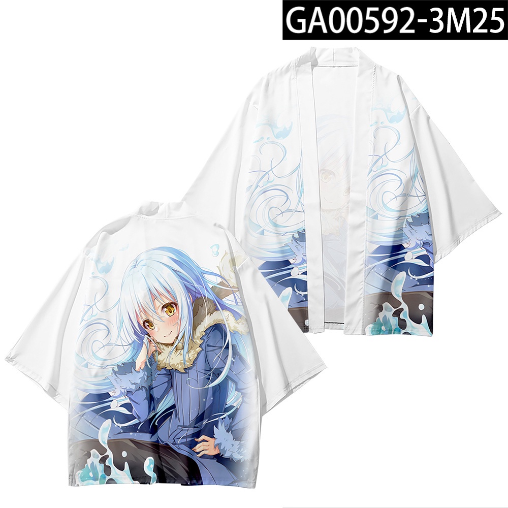 Áo khoác kimono ngắn tay in họa tiết Anime Yukata Haori Tensei Shitara Slime Datta Ken Rimuru Tempest