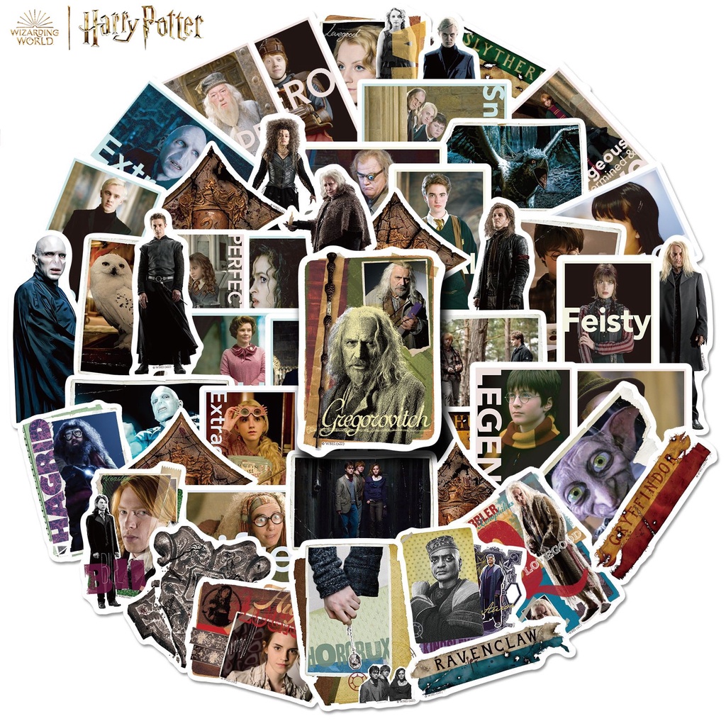 Bộ 50 Miếng Dán Chống Thấm Nước 15 Phong Cách Harry Potter Wizard Series Cho Điện Thoại / Mũ Bảo Hiểm