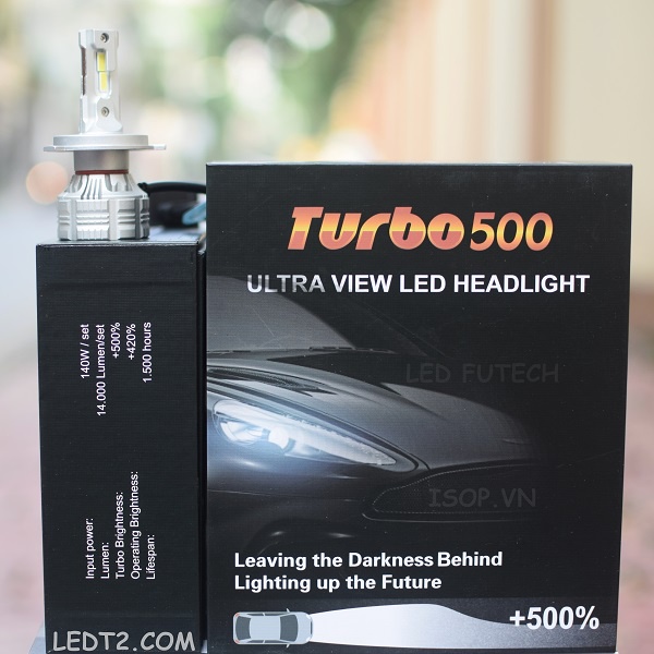 [Mã LIFEAU5SALE giảm 20k đơn 50k] [LEDT2 ISOP] Đèn pha LED Ultra View Turbo500 [Số lượng: 1 bóng]