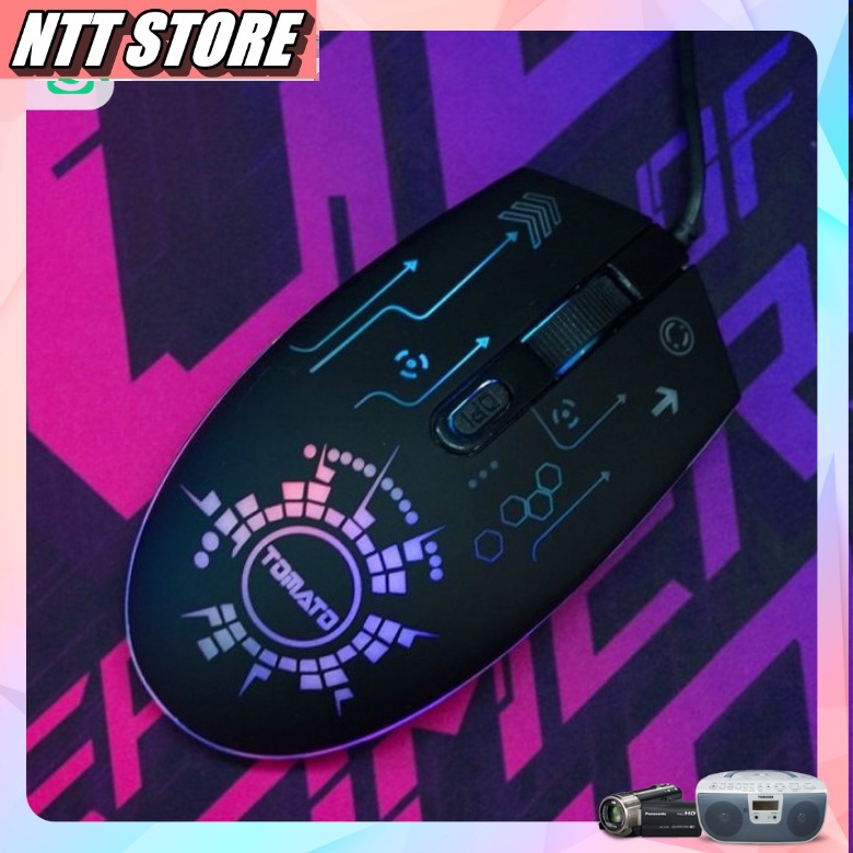 Chuột chuyên game Tomato S105 led RGB , chuột quang có dây với 1200dpi bảo hành chính hãng 6 tháng - NTT Store
