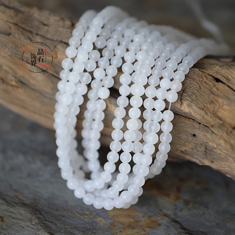 Chuỗi Hạt Đá Tự Nhiên Màu Trắng Dùng Làm Đồ Trang Sức Thủ Công
