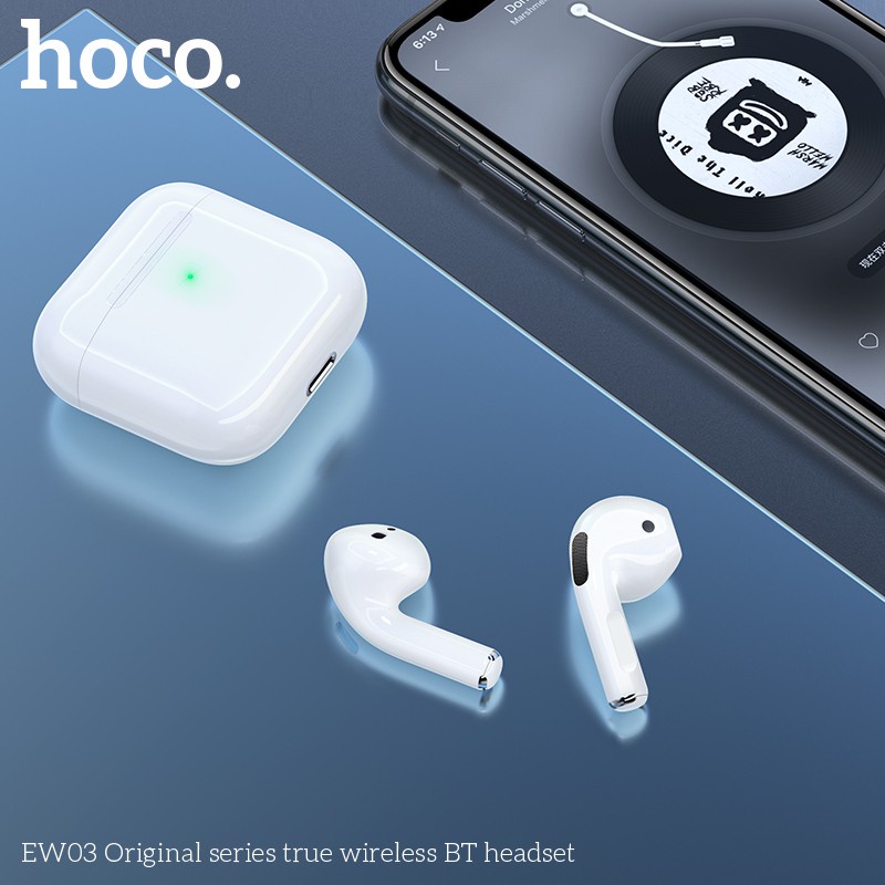 Tai nghe bluetooth Hoco EW03 V5.0 không dây hỗ trợ mic cảm ứng TWS Dùng cho Apple và Android - Bảo hành 12 tháng