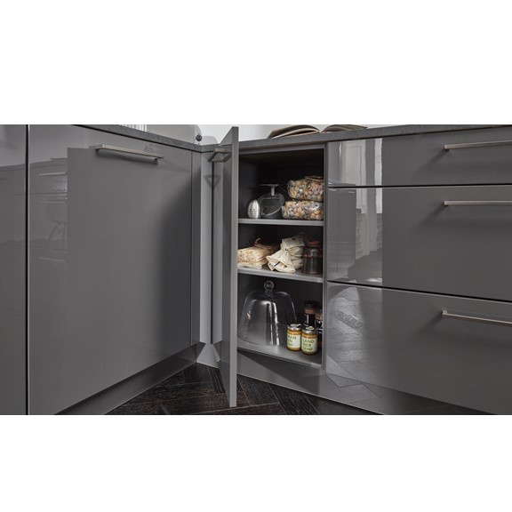 KITCHEN, Tủ bếp gỗ công nghiệp Acrylic bóng gương cao cấp KIT_004, kệ bếp Scandi Home