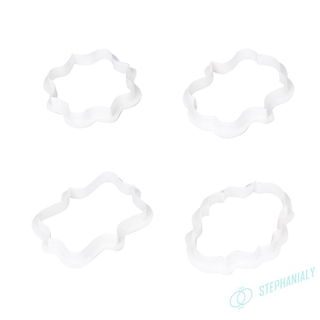 4pcs Plastic Pastry Cookie Biscuit Cutter Cake Decorating Mold Tool