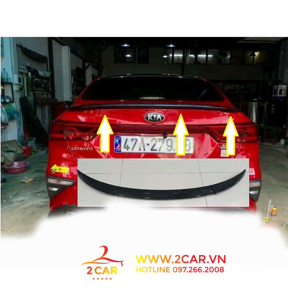 Đuôi gió liền cốp CARBON xe Kia K3 2022 - 2023, Cerato 2019- 2020 loại liền cốp vân cacbon cao cấp