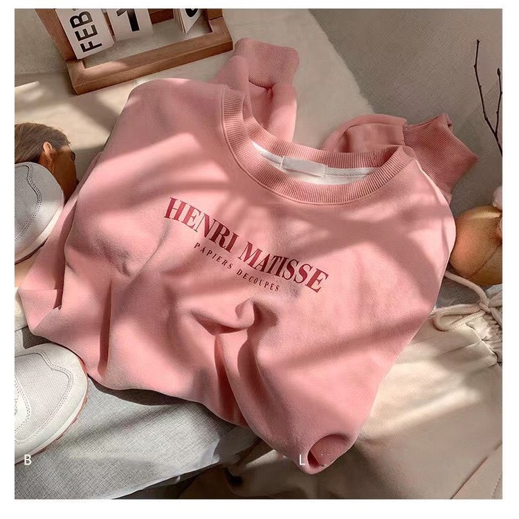 Áo Nỉ Bông Dày In Chữ Phong Cách Hàn Quốc M800