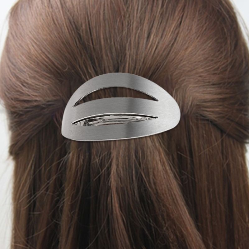 Kẹp Tóc Dạng Cong Bằng Hợp Kim Mạ Bóng Cho Nữ
