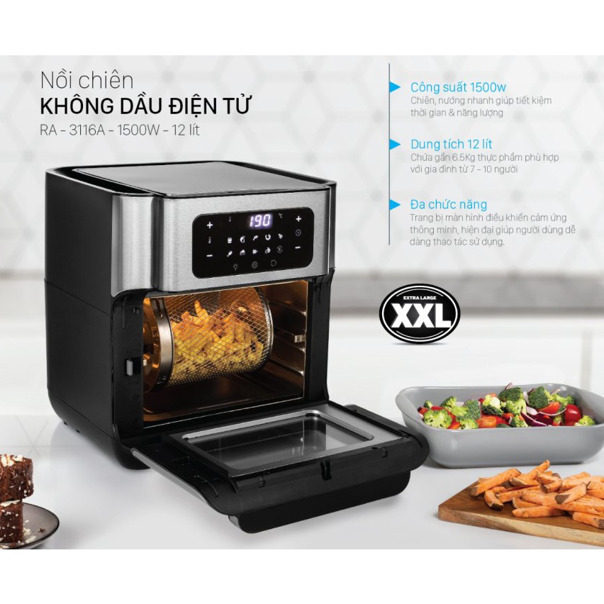 Nồi chiên không dầu đa chức năng 12L Roler RA3116A