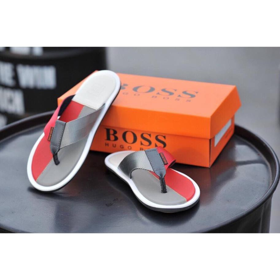 DÉP NAM HUGO BOSS 3 MÀU GÓT  ĐỎ TRẮNG XÁM [THÁI]