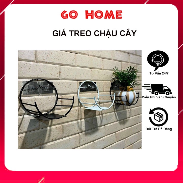 Giá treo cây cảnh, chậu hoa tặng kèm miếng dán  tường chắc chắn