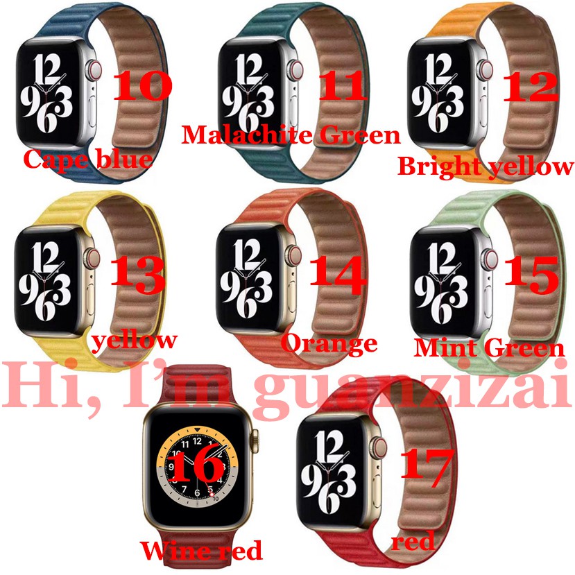 Dây Đeo Bằng Da Thật Cho Đồng Hồ Thông Minh Apple Watch Series 1/ 2/ 3/ 4/ 5/ 6/se 38mm 42mm / 40mm / 44mm